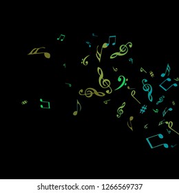 Musical Signs. Modern Background with Notes. Vector Element for Musical Poster, Banner, Advertising, Card. Minimalistic Simple Background.
