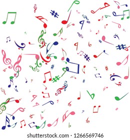 Musical Signs. Modern Background with Notes. Vector Element for Musical Poster, Banner, Advertising, Card. Minimalistic Simple Background.
