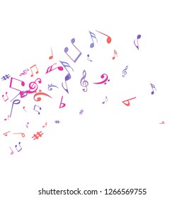 Musical Signs. Modern Background with Notes. Vector Element for Musical Poster, Banner, Advertising, Card. Minimalistic Simple Background.
