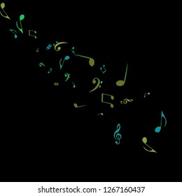 Musical Signs. Modern Background with Notes. Vector Element for Musical Poster, Banner, Advertising, Card. Minimalistic Simple Background.
