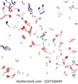 Musical Signs. Modern Background with Notes. Vector Element for Musical Poster, Banner, Advertising, Card. Minimalistic Simple Background.
