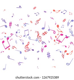 Musical Signs. Modern Background with Notes. Vector Element for Musical Poster, Banner, Advertising, Card. Minimalistic Simple Background.
