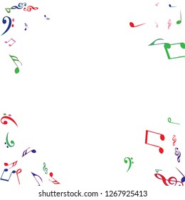 Musical Signs. Modern Background with Notes. Vector Element for Musical Poster, Banner, Advertising, Card. Minimalistic Simple Background.
