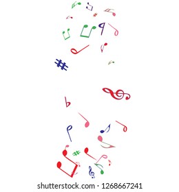 Musical Signs. Modern Background with Notes. Vector Element for Musical Poster, Banner, Advertising, Card. Minimalistic Simple Background.
