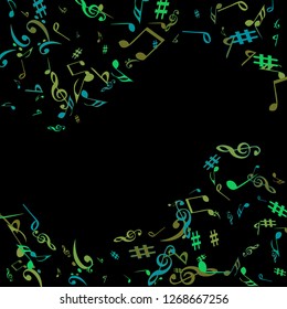 Musical Signs. Modern Background with Notes. Vector Element for Musical Poster, Banner, Advertising, Card. Minimalistic Simple Background.
