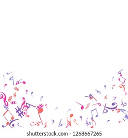Musical Signs. Modern Background with Notes. Vector Element for Musical Poster, Banner, Advertising, Card. Minimalistic Simple Background.
