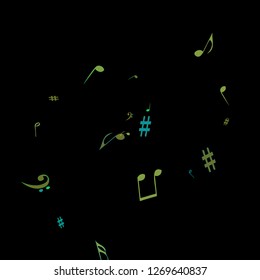 Musical Signs. Modern Background with Notes. Vector Element for Musical Poster, Banner, Advertising, Card. Minimalistic Simple Background.
