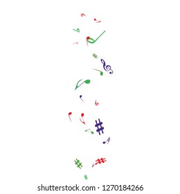 Musical Signs. Modern Background with Notes. Vector Element for Musical Poster, Banner, Advertising, Card. Minimalistic Simple Background.
