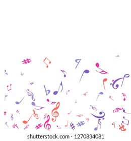 Musical Signs. Modern Background with Notes. Vector Element for Musical Poster, Banner, Advertising, Card. Minimalistic Simple Background.
