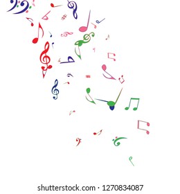 Musical Signs. Modern Background with Notes. Vector Element for Musical Poster, Banner, Advertising, Card. Minimalistic Simple Background.
