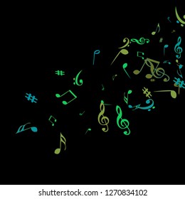 Musical Signs. Modern Background with Notes. Vector Element for Musical Poster, Banner, Advertising, Card. Minimalistic Simple Background.
