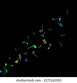 Musical Signs. Modern Background with Notes. Vector Element for Musical Poster, Banner, Advertising, Card. Minimalistic Simple Background.
