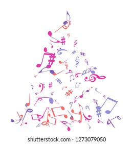 Musical Signs. Modern Background with Notes. Vector Element for Musical Poster, Banner, Advertising, Card. Minimalistic Simple Background.
