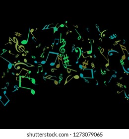 Musical Signs. Modern Background with Notes. Vector Element for Musical Poster, Banner, Advertising, Card. Minimalistic Simple Background.
