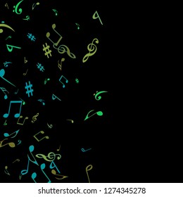 Musical Signs. Modern Background with Notes. Vector Element for Musical Poster, Banner, Advertising, Card. Minimalistic Simple Background.

