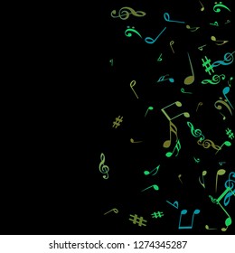 Musical Signs. Modern Background with Notes. Vector Element for Musical Poster, Banner, Advertising, Card. Minimalistic Simple Background.
