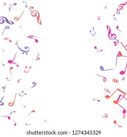 Musical Signs. Modern Background with Notes. Vector Element for Musical Poster, Banner, Advertising, Card. Minimalistic Simple Background.
