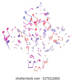 Musical Signs. Modern Background with Notes. Vector Element for Musical Poster, Banner, Advertising, Card. Minimalistic Simple Background.
