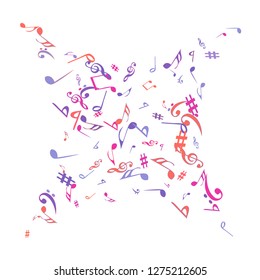Musical Signs. Modern Background with Notes. Vector Element for Musical Poster, Banner, Advertising, Card. Minimalistic Simple Background.
