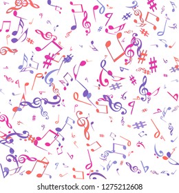 Musical Signs. Modern Background with Notes. Vector Element for Musical Poster, Banner, Advertising, Card. Minimalistic Simple Background.

