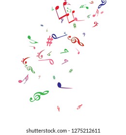 Musical Signs. Modern Background with Notes. Vector Element for Musical Poster, Banner, Advertising, Card. Minimalistic Simple Background.

