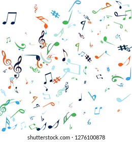 Musical Signs. Modern Background with Notes. Vector Element for Musical Poster, Banner, Advertising, Card. Minimalistic Simple Background.
