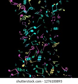 Musical Signs. Modern Background with Notes. Vector Element for Musical Poster, Banner, Advertising, Card. Minimalistic Simple Background.
