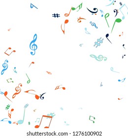 Musical Signs. Modern Background with Notes. Vector Element for Musical Poster, Banner, Advertising, Card. Minimalistic Simple Background.
