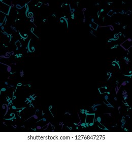 Musical Signs. Modern Background with Notes. Vector Element for Musical Poster, Banner, Advertising, Card. Minimalistic Simple Background.
