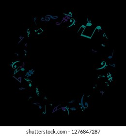 Musical Signs. Modern Background with Notes. Vector Element for Musical Poster, Banner, Advertising, Card. Minimalistic Simple Background.
