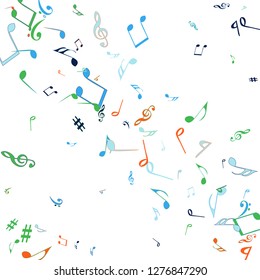 Musical Signs. Modern Background with Notes. Vector Element for Musical Poster, Banner, Advertising, Card. Minimalistic Simple Background.
