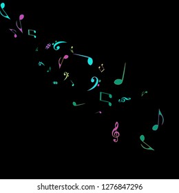 Musical Signs. Modern Background with Notes. Vector Element for Musical Poster, Banner, Advertising, Card. Minimalistic Simple Background.
