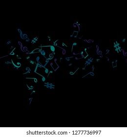 Musical Signs. Modern Background with Notes. Vector Element for Musical Poster, Banner, Advertising, Card. Minimalistic Simple Background.
