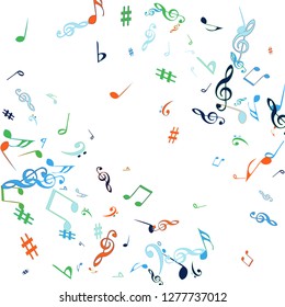 Musical Signs. Modern Background with Notes. Vector Element for Musical Poster, Banner, Advertising, Card. Minimalistic Simple Background.
