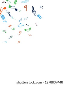 Musical Signs. Modern Background with Notes. Vector Element for Musical Poster, Banner, Advertising, Card. Minimalistic Simple Background.
