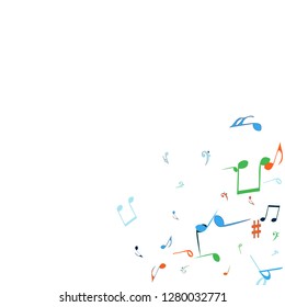 Musical Signs. Modern Background with Notes. Vector Element for Musical Poster, Banner, Advertising, Card. Minimalistic Simple Background.
