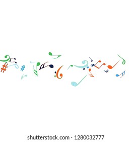 Musical Signs. Modern Background with Notes. Vector Element for Musical Poster, Banner, Advertising, Card. Minimalistic Simple Background.
