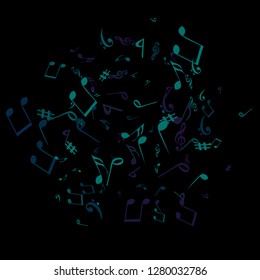 Musical Signs. Modern Background with Notes. Vector Element for Musical Poster, Banner, Advertising, Card. Minimalistic Simple Background.
