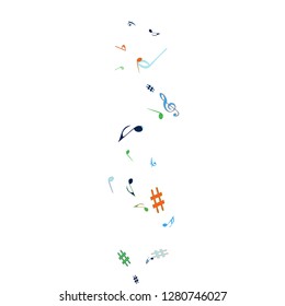 Musical Signs. Modern Background with Notes. Vector Element for Musical Poster, Banner, Advertising, Card. Minimalistic Simple Background.
