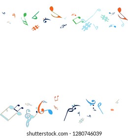 Musical Signs. Modern Background with Notes. Vector Element for Musical Poster, Banner, Advertising, Card. Minimalistic Simple Background.
