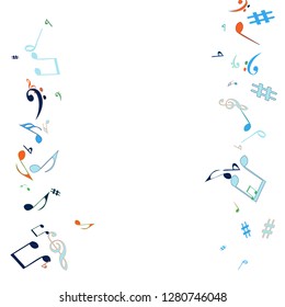 Musical Signs. Modern Background with Notes. Vector Element for Musical Poster, Banner, Advertising, Card. Minimalistic Simple Background.
