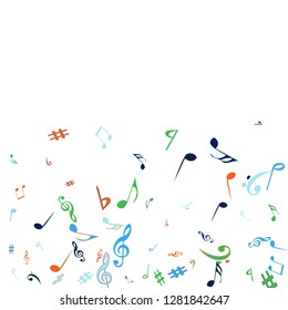 Musical Signs. Modern Background with Notes. Vector Element for Musical Poster, Banner, Advertising, Card. Minimalistic Simple Background.

