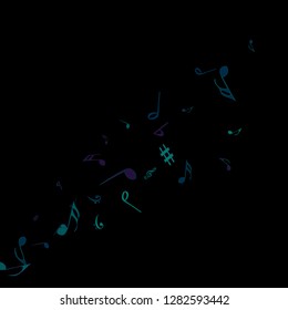Musical Signs. Modern Background with Notes. Vector Element for Musical Poster, Banner, Advertising, Card. Minimalistic Simple Background.
