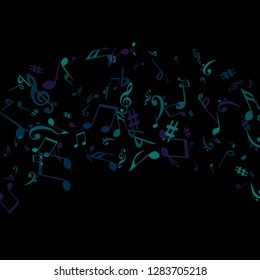 Musical Signs. Modern Background with Notes. Vector Element for Musical Poster, Banner, Advertising, Card. Minimalistic Simple Background.
