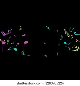 Musical Signs. Modern Background with Notes. Vector Element for Musical Poster, Banner, Advertising, Card. Minimalistic Simple Background.
