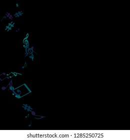 Musical Signs. Modern Background with Notes. Vector Element for Musical Poster, Banner, Advertising, Card. Minimalistic Simple Background.
