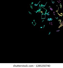 Musical Signs. Modern Background with Notes. Vector Element for Musical Poster, Banner, Advertising, Card. Minimalistic Simple Background.
