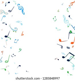 Musical Signs. Modern Background with Notes. Vector Element for Musical Poster, Banner, Advertising, Card. Minimalistic Simple Background.
