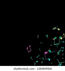 Musical Signs. Modern Background with Notes. Vector Element for Musical Poster, Banner, Advertising, Card. Minimalistic Simple Background.
