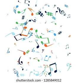 Musical Signs. Modern Background with Notes. Vector Element for Musical Poster, Banner, Advertising, Card. Minimalistic Simple Background.
